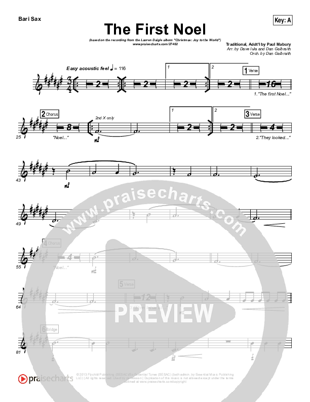 The First Noel Bari Sax (Lauren Daigle)