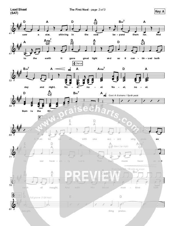 The First Noel Lead Sheet (SAT) (Lauren Daigle)