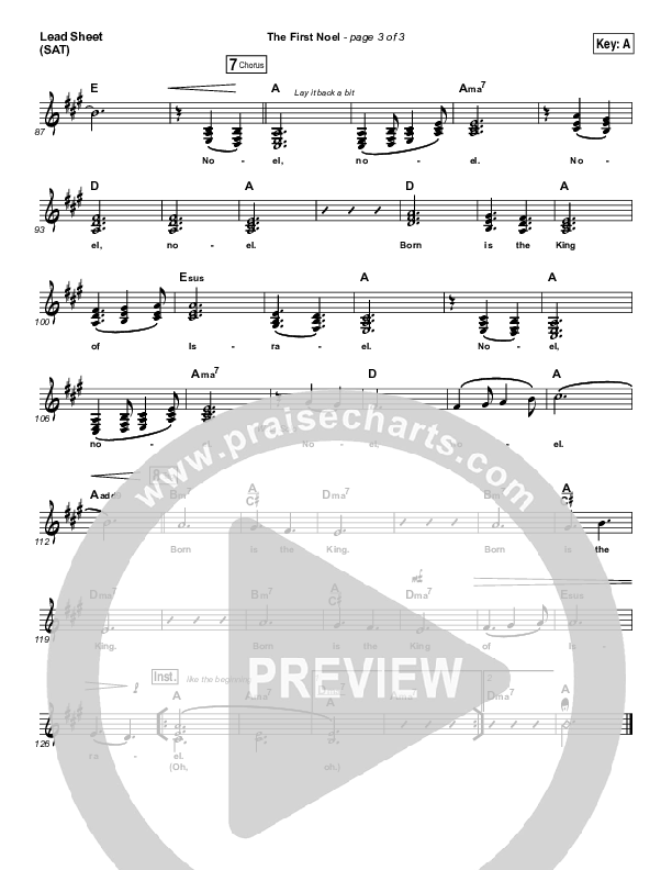 The First Noel Lead Sheet (SAT) (Lauren Daigle)