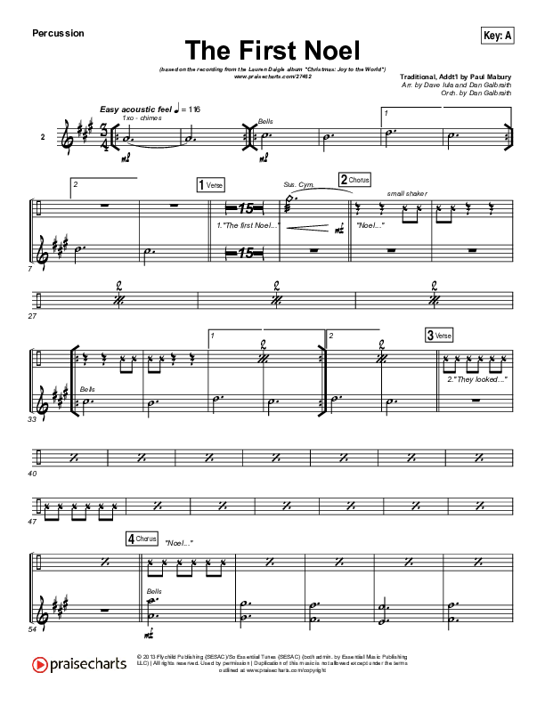 The First Noel Percussion (Lauren Daigle)