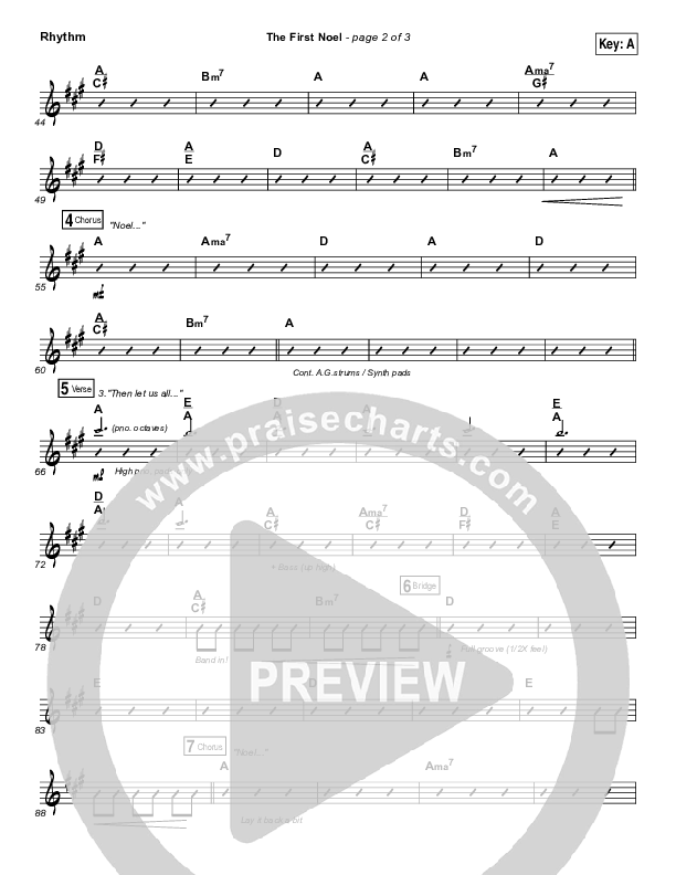 The First Noel Rhythm Chart (Lauren Daigle)