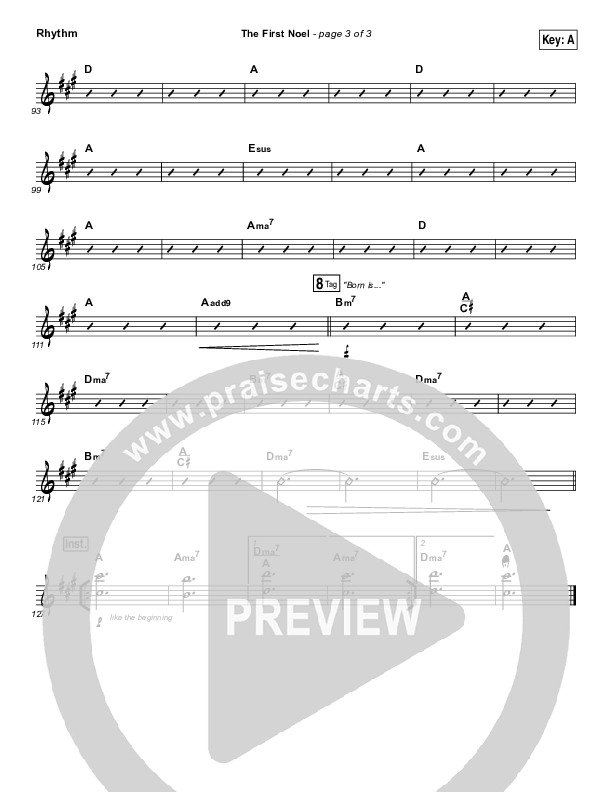 The First Noel Rhythm Chart (Lauren Daigle)