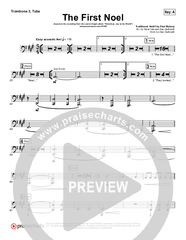 The First Noel Trombone 3/Tuba (Lauren Daigle)