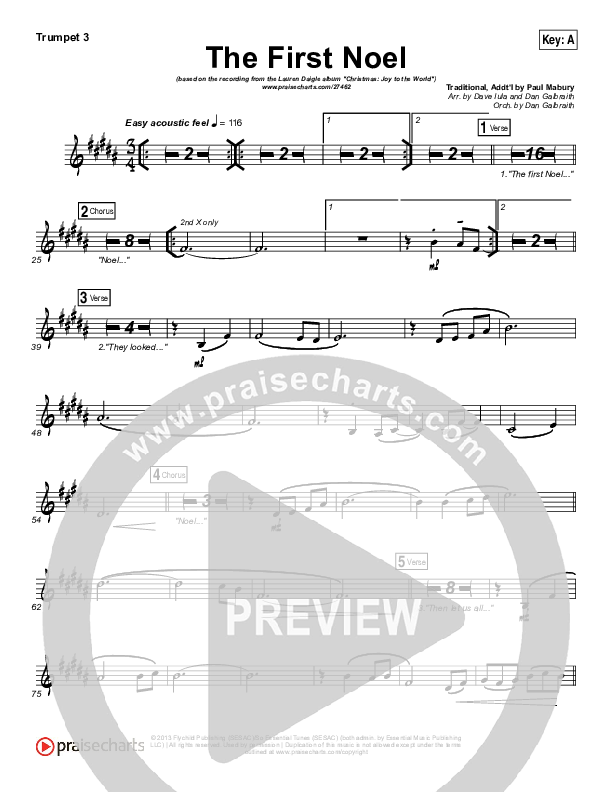 The First Noel Trumpet 3 (Lauren Daigle)