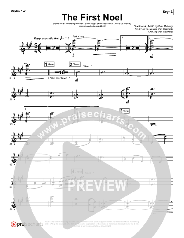 The First Noel Violin 1/2 (Lauren Daigle)