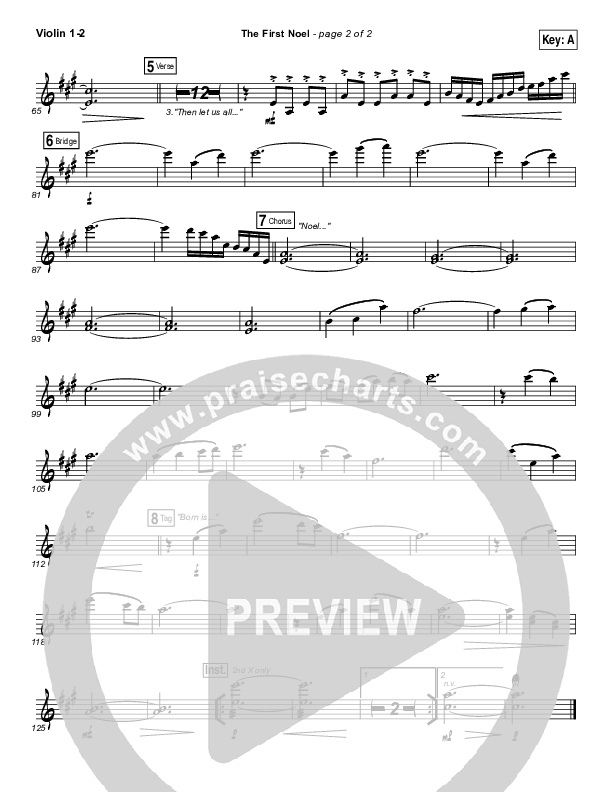 The First Noel Violin 1/2 (Lauren Daigle)