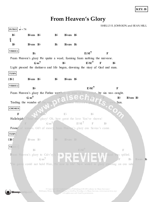 From Heaven's Glory Chords & Lyrics (Shelly E. Johnson)