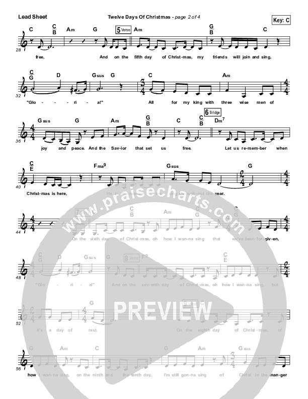 twelve-days-of-christmas-sheet-music-pdf-vital-worship-praisecharts for Free Printable 12 Days Of Christmas Sheet Music Twelve Days Of Christmas Sheet Music PDF (Vital Worship) - PraiseCharts for Free Printable 12 Days Of Christmas Sheet Music