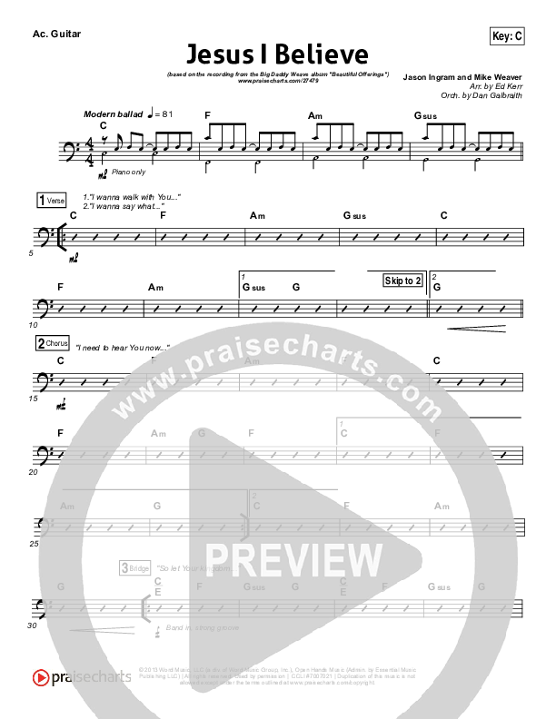 Jesus I Believe Acoustic Guitar (Big Daddy Weave)