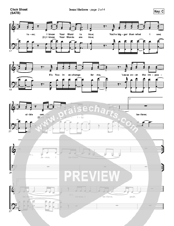 Jesus I Believe Choir Vocals (SATB) (Big Daddy Weave)