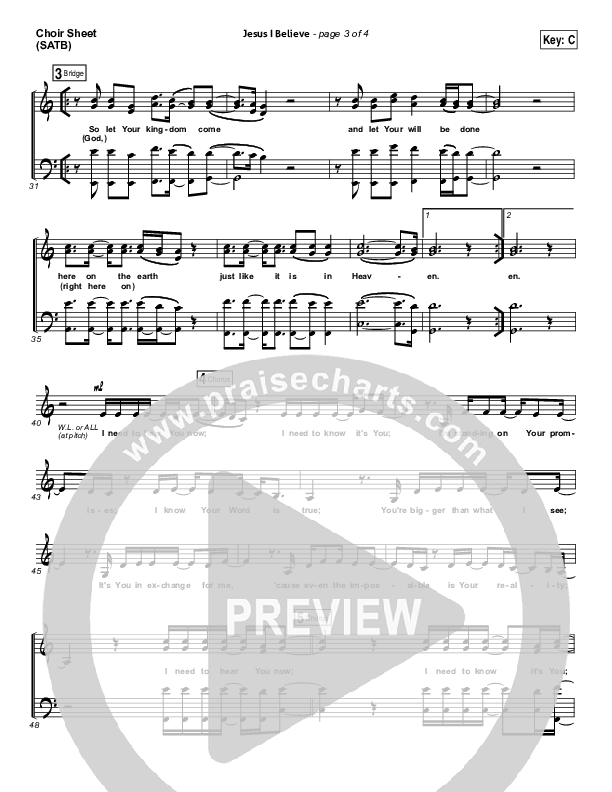 Jesus I Believe Choir Vocals (SATB) (Big Daddy Weave)