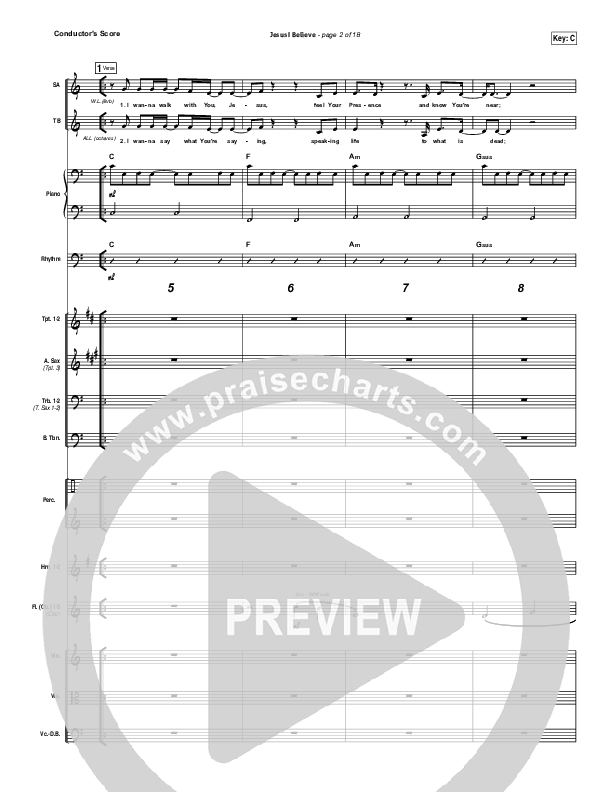 Jesus I Believe Conductor's Score (Big Daddy Weave)