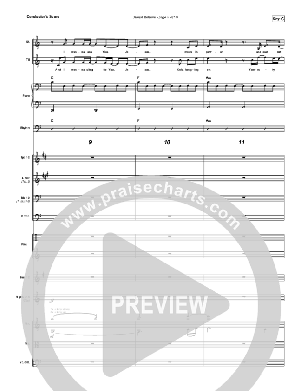 Jesus I Believe Conductor's Score (Big Daddy Weave)