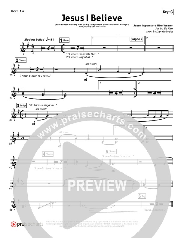 Jesus I Believe Brass Pack (Big Daddy Weave)