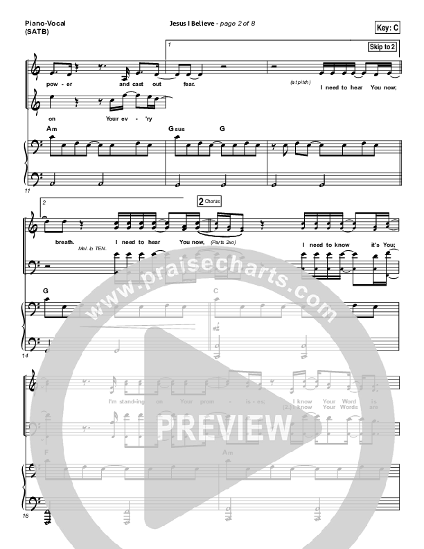 Jesus I Believe Piano/Vocal Pack (Big Daddy Weave)