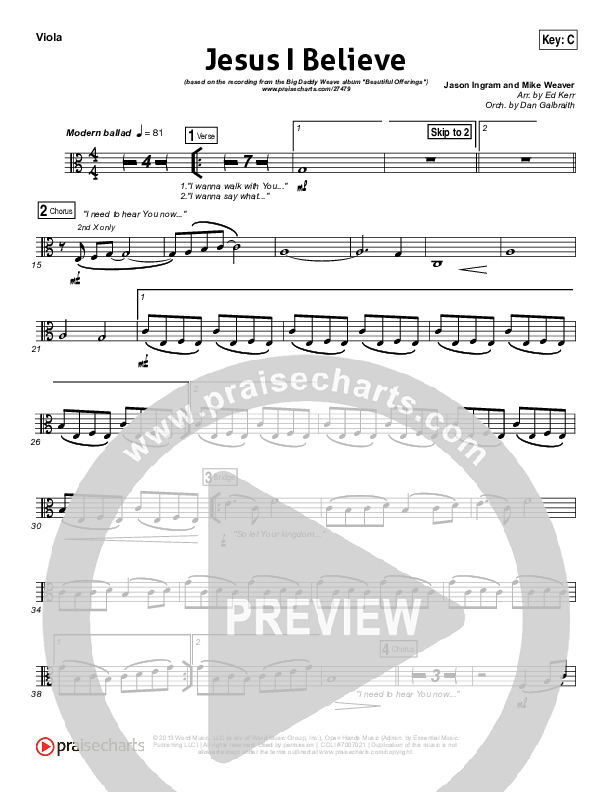 Jesus I Believe Viola (Big Daddy Weave)