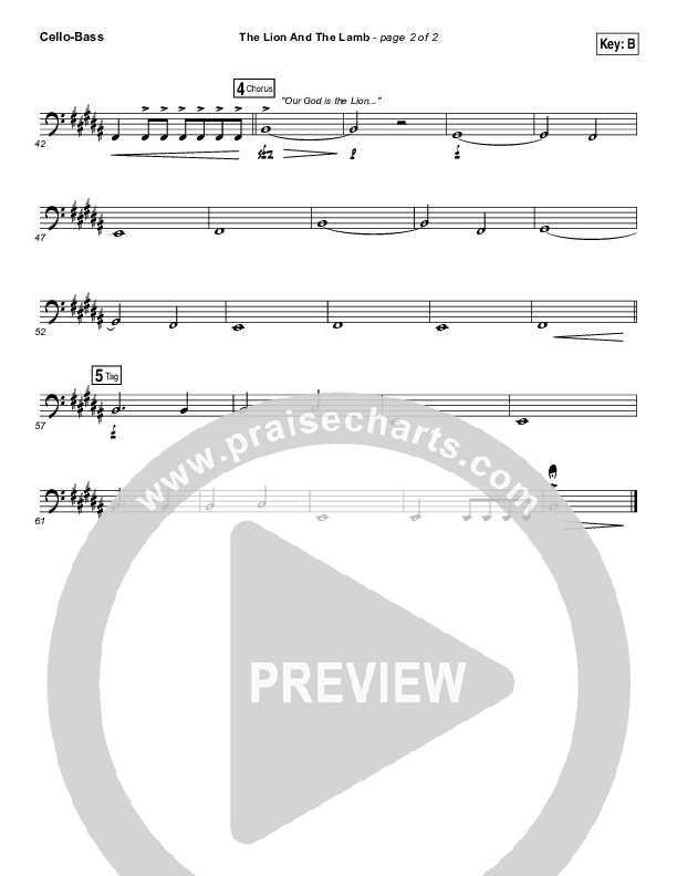 The Lion And The Lamb Cello/Bass (Big Daddy Weave)