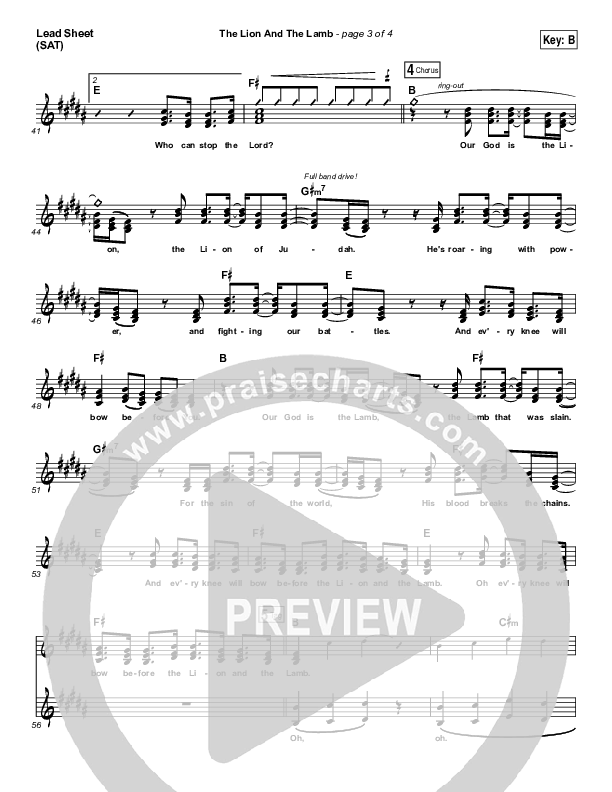 The Lion And The Lamb Lead Sheet (SAT) (Big Daddy Weave)