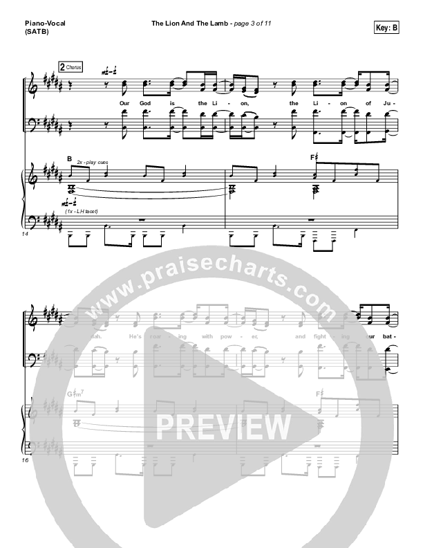 The Lion And The Lamb Piano/Vocal (SATB) (Big Daddy Weave)