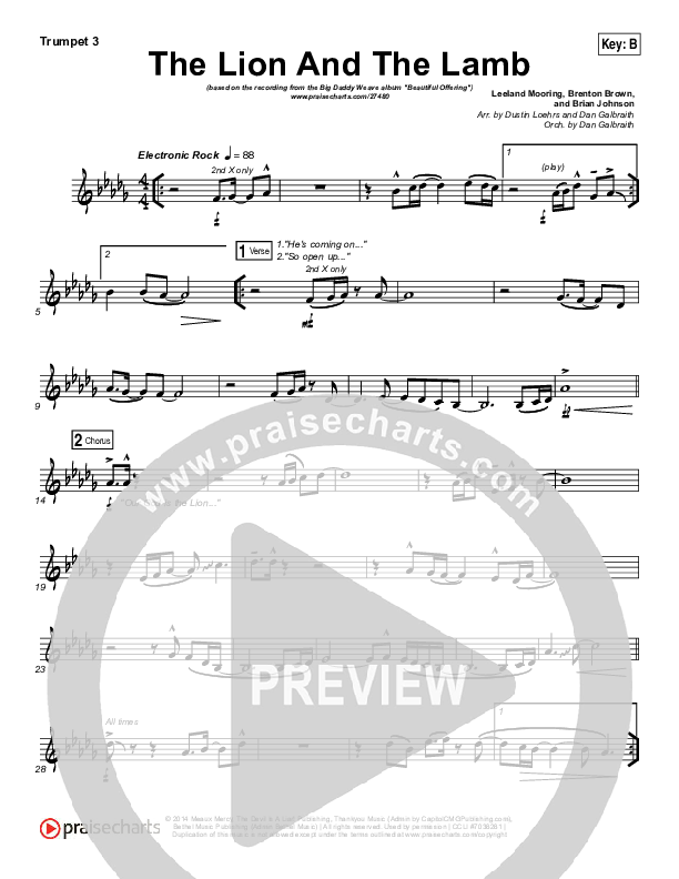 The Lion And The Lamb Trumpet 3 (Big Daddy Weave)