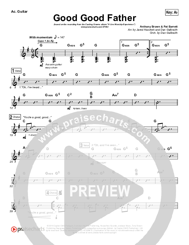 Good Good Father Acoustic Guitar (Casting Crowns)