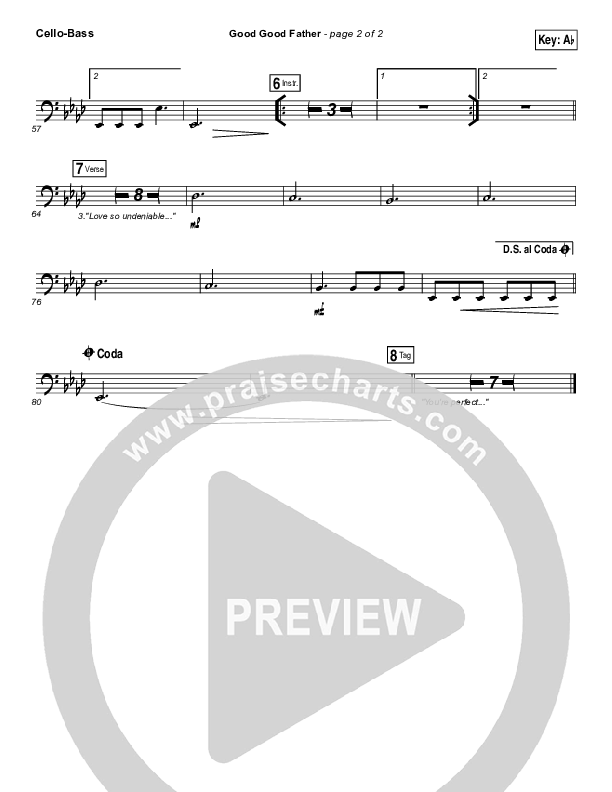 Good Good Father Cello/Bass (Casting Crowns)