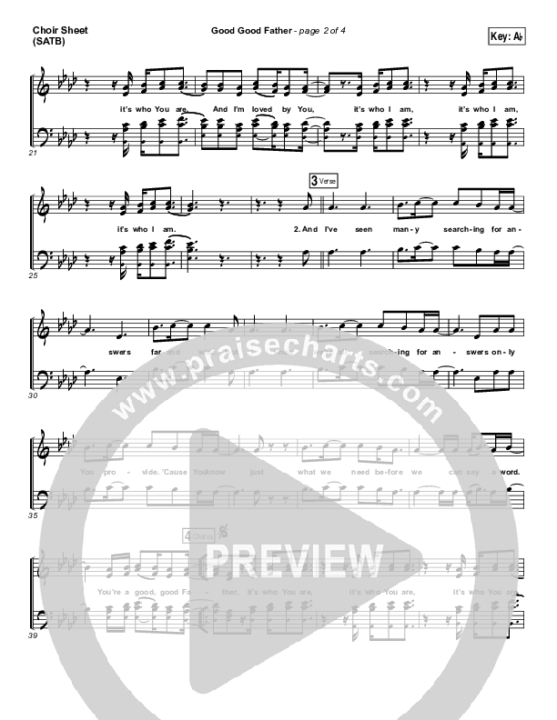 Good Good Father Choir Vocals (SATB) (Casting Crowns)