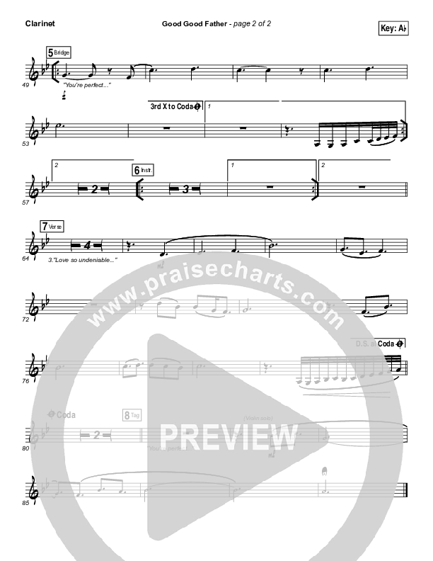 Good Good Father Clarinet (Casting Crowns)