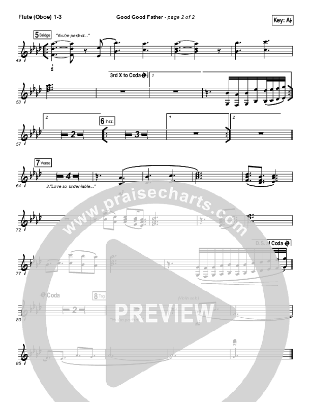 Good Good Father Flute/Oboe 1/2/3 (Casting Crowns)