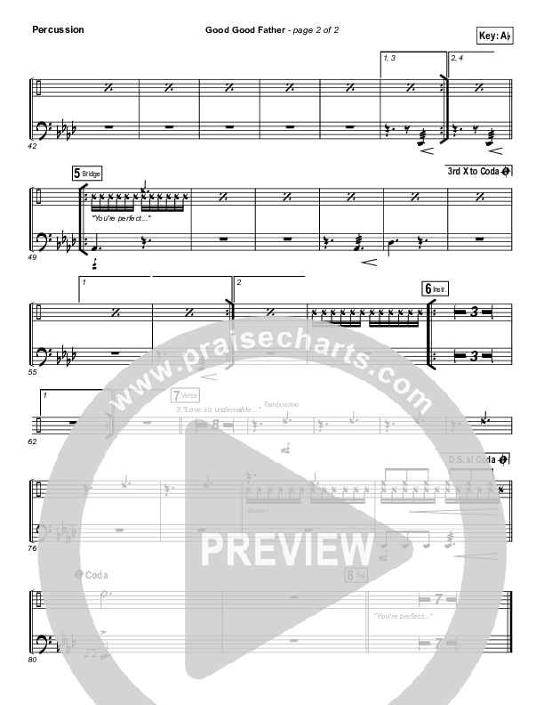 Good Good Father Percussion (Casting Crowns)