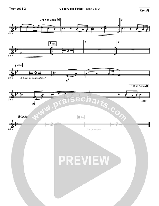 Good Good Father Trumpet 1,2 (Casting Crowns)