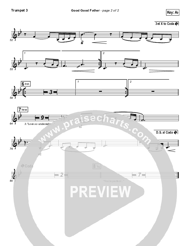 Good Good Father Trumpet 3 (Casting Crowns)