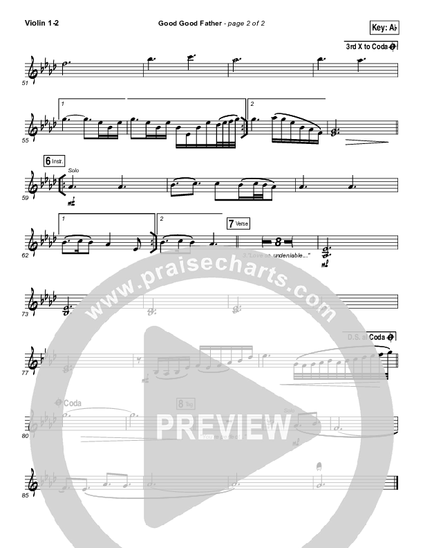 Good Good Father Violin 1/2 (Casting Crowns)