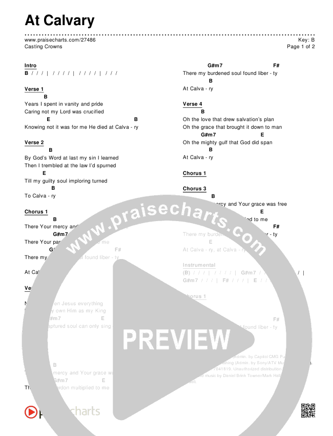 At Calvary Chords & Lyrics (Casting Crowns)