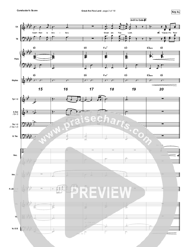 Great Are You Lord Conductor's Score (Casting Crowns)