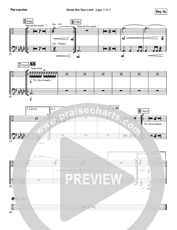 Great Are You Lord Percussion (Casting Crowns)