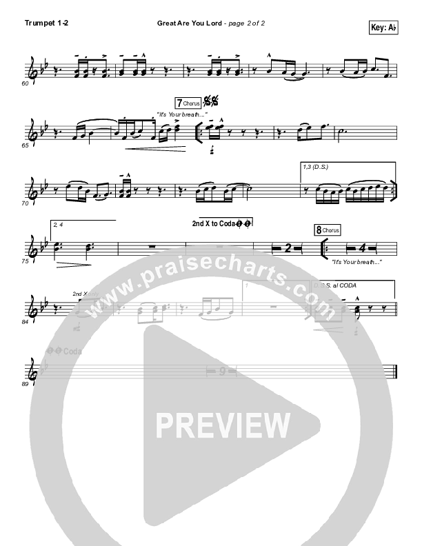 Great Are You Lord Trumpet 1,2 (Casting Crowns)