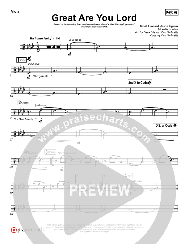 Great Are You Lord Viola (Casting Crowns)