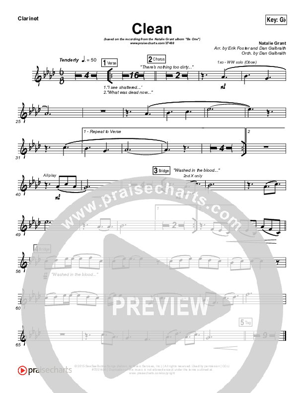 Clean Clarinet (Natalie Grant)