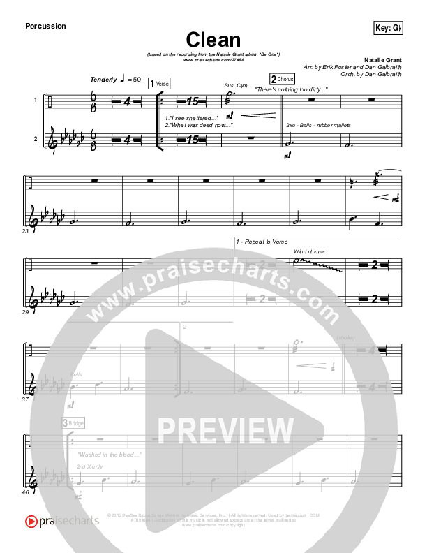 Clean Percussion (Natalie Grant)