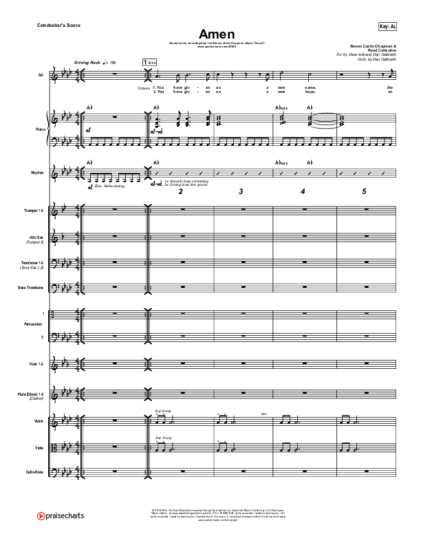Amen Conductor's Score (Steven Curtis Chapman)