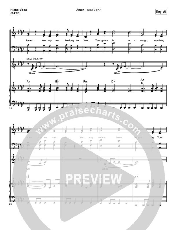 Amen Piano/Vocal (SATB) (Steven Curtis Chapman)