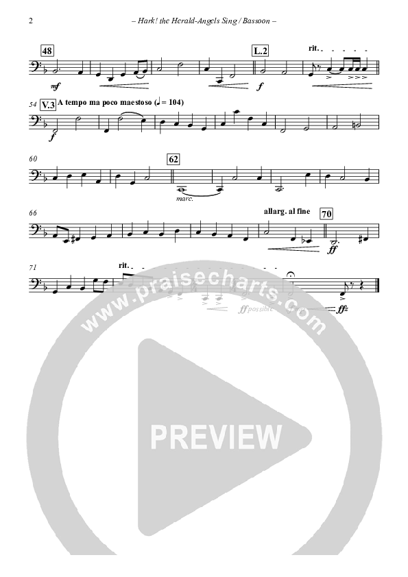 Hark The Herald-Angels Sing (with Fanfare and Descant) Bassoon (The New Irish Choir And Orchestra)