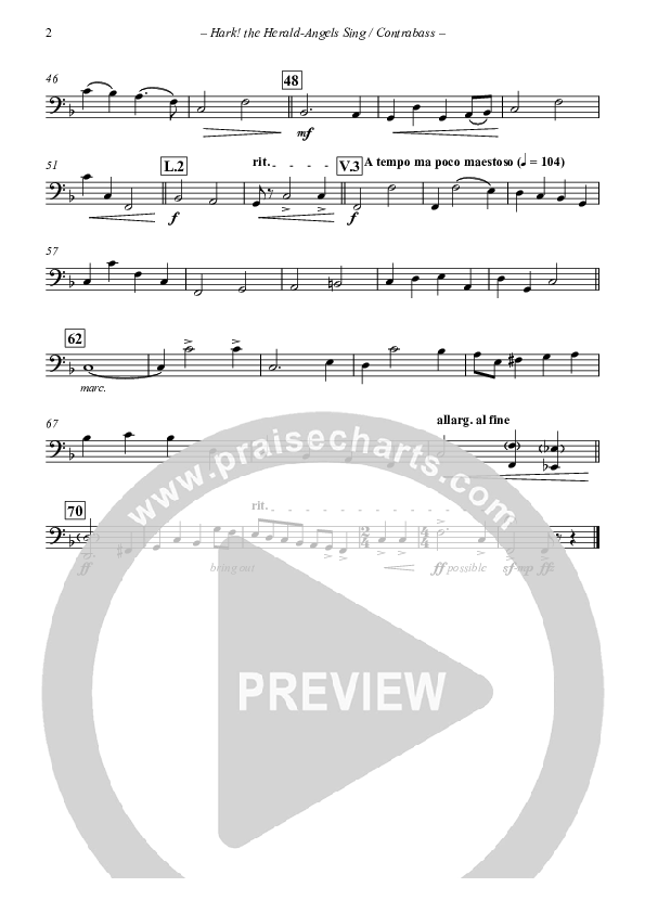 Hark The Herald-Angels Sing (with Fanfare and Descant) Contrabass (The New Irish Choir And Orchestra)