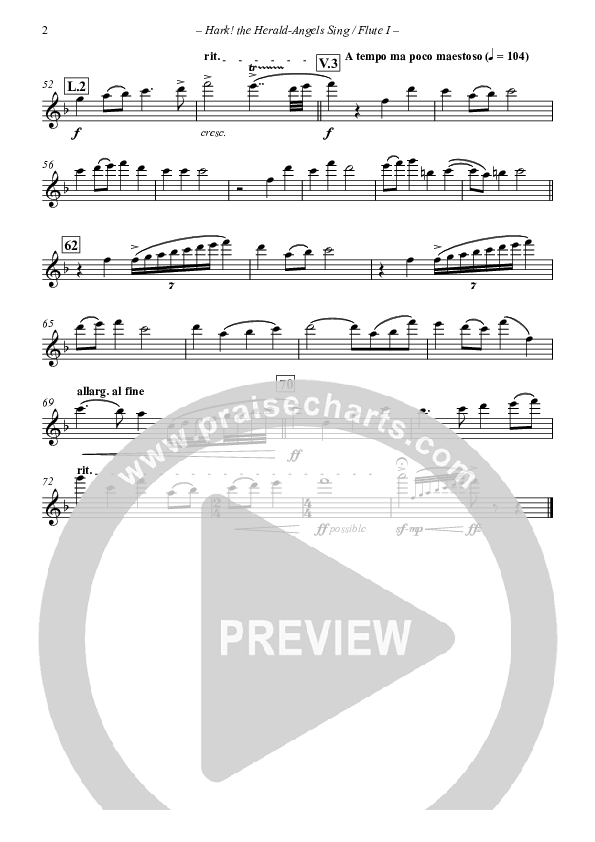 Hark The Herald-Angels Sing (with Fanfare and Descant) Flute (The New Irish Choir And Orchestra)