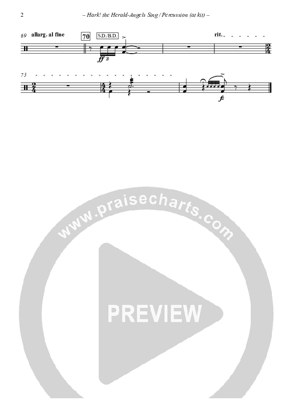 Hark The Herald-Angels Sing (with Fanfare and Descant) Percussion (The New Irish Choir And Orchestra)