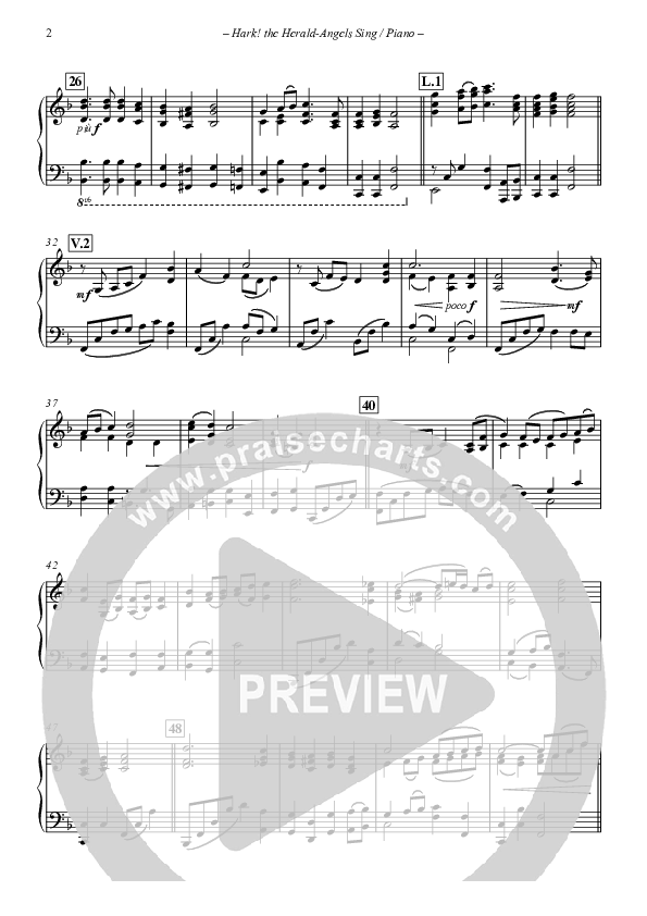 Hark The Herald-Angels Sing (with Fanfare and Descant) Piano Sheet (The New Irish Choir And Orchestra)