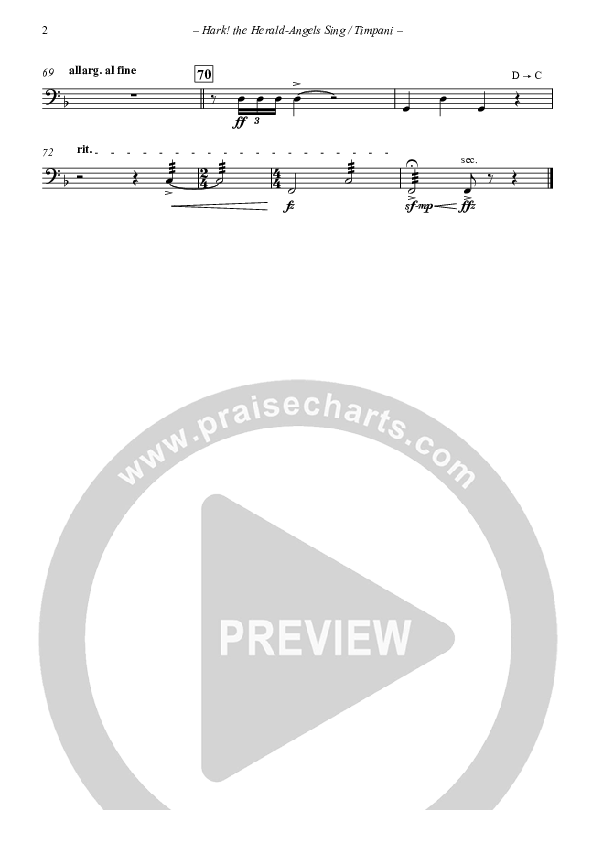 Hark The Herald-Angels Sing (with Fanfare and Descant) Timpani (The New Irish Choir And Orchestra)