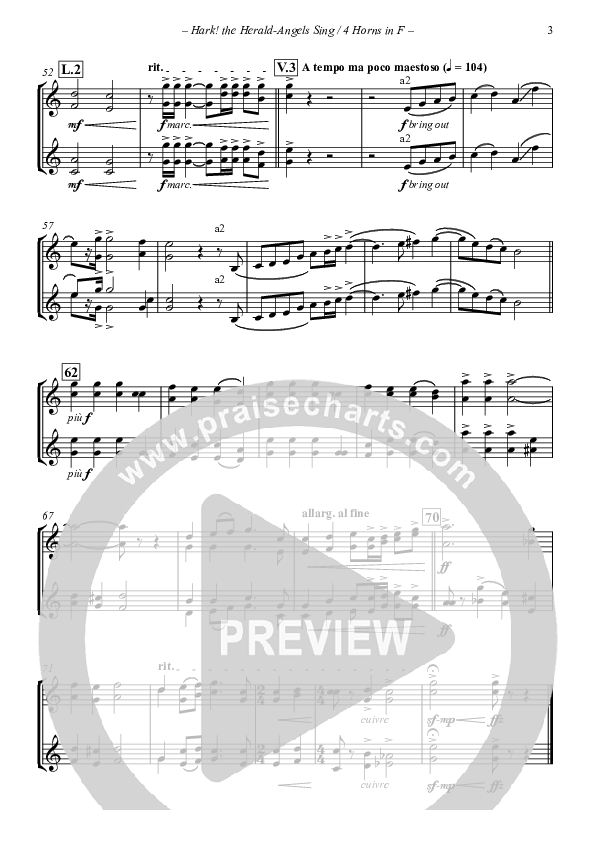 Hark The Herald-Angels Sing (with Fanfare and Descant) Trumpet 1/2/3 (The New Irish Choir And Orchestra)