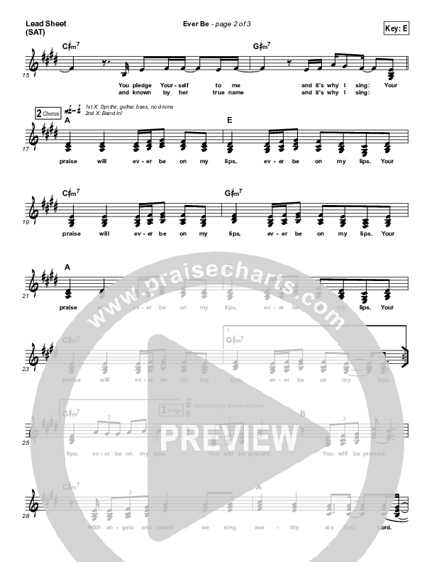 Ever Be Lead Sheet (SAT) (Natalie Grant)